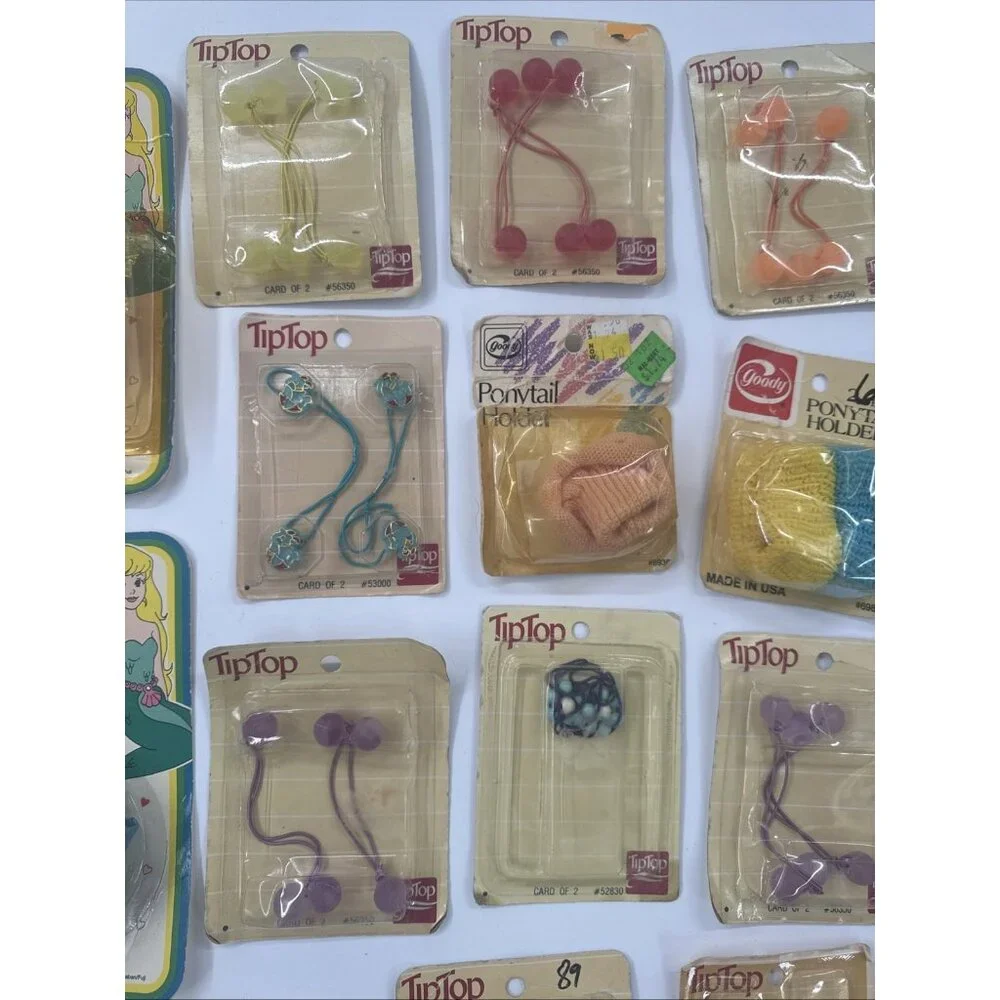 Vintage Goodys Tip Top Little Mermaid Ponytail Holders Lot of 28 80s 90s USA NOS